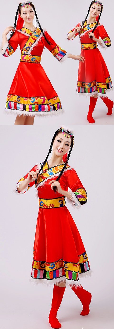 Chinese Ethnic Dancing Costume - Zang Zu (Tibetan)